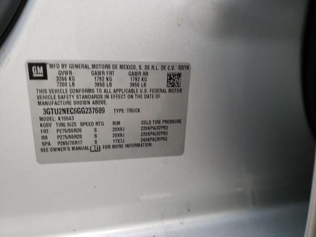 3GTU2NEC6GG237609 GMC Sierra K1500 Slt