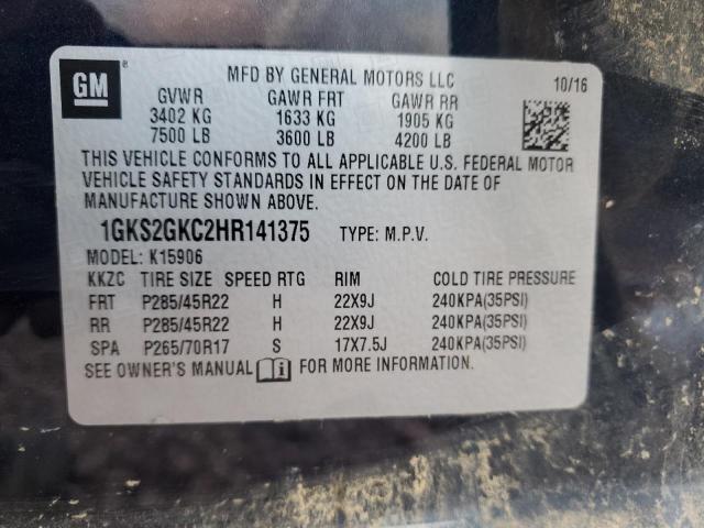 1GKS2GKC2HR141375 GMC Yukon Xl K1500 Slt