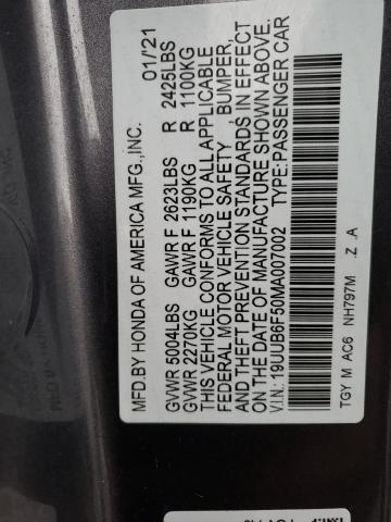 19UUB6F50MA007002 Acura Tlx Tech A