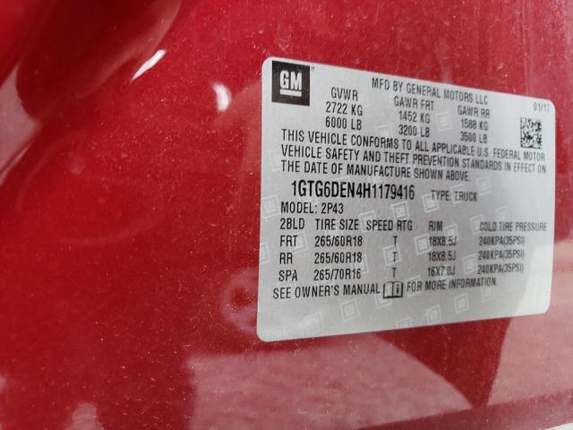 1GTG6DEN4H1179416 GMC CANYON SLT