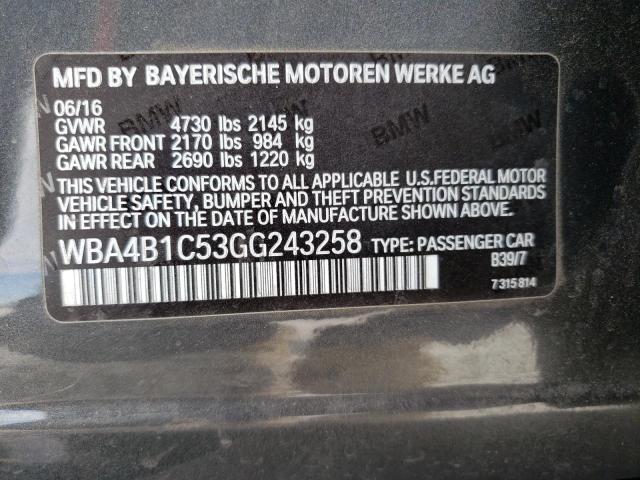 WBA4B1C53GG243258 BMW 435 I Gran Coupe