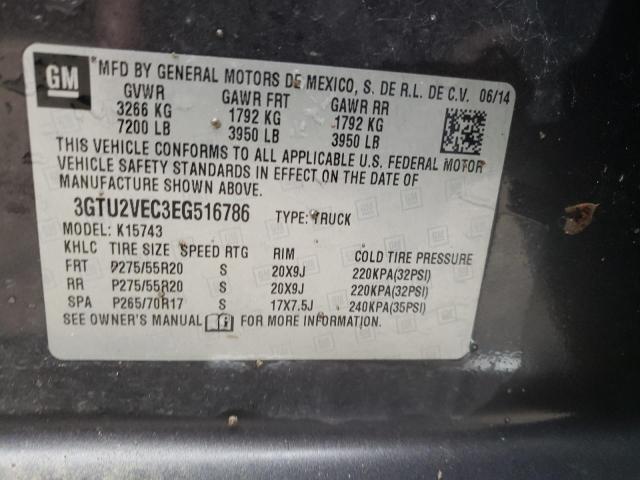 3GTU2VEC3EG516786 GMC Sierra K1500 Slt