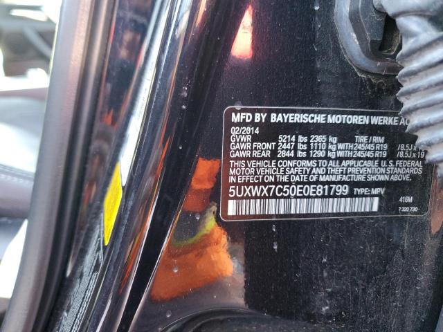 5UXWX7C50E0E81799 BMW X3 Xdrive35i