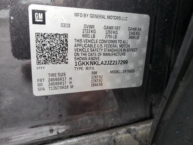 1GKKNKLA2JZ217299 GMC ACADIA SLE