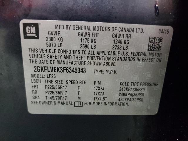 2GKFLVEK3F6345343 GMC Terrain Sle