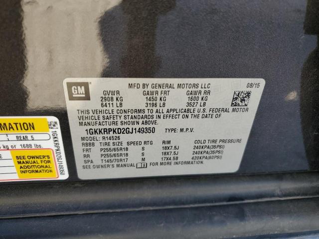 1GKKRPKD2GJ149350 GMC ACADIA SLE