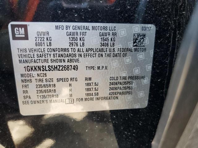 1GKKNSLS5HZ268749 GMC ACADIA SLE