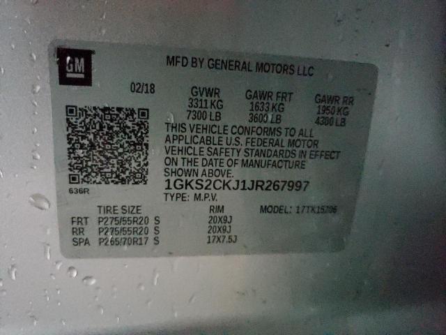 1GKS2CKJ1JR267997 GMC YUKON DENALI