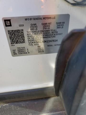 1GKKNKLA0KZ247614 GMC ACADIA SLE