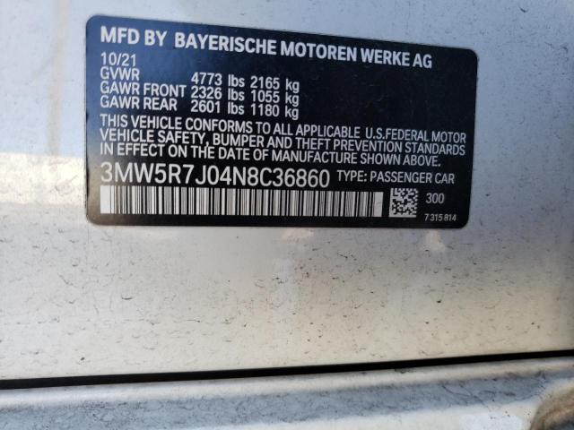 3MW5R7J04N8C36860 BMW 330XI