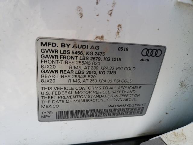 WA1BNAFY5J2196157 Audi Q5 Premium Plus