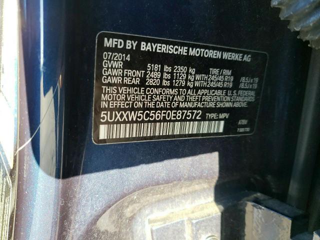5UXXW5C56F0E87572 BMW X4 Xdrive35i
