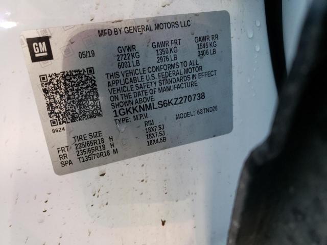 1GKKNMLS6KZ270738 GMC Acadia Slt-1