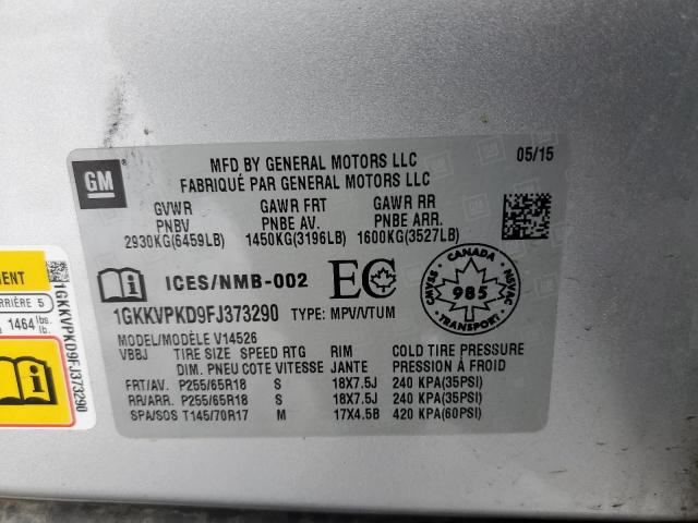 1GKKVPKD9FJ373290 GMC ACADIA SLE