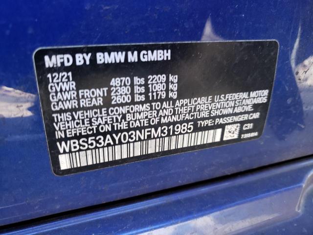 WBS53AY03NFM31985 BMW M3