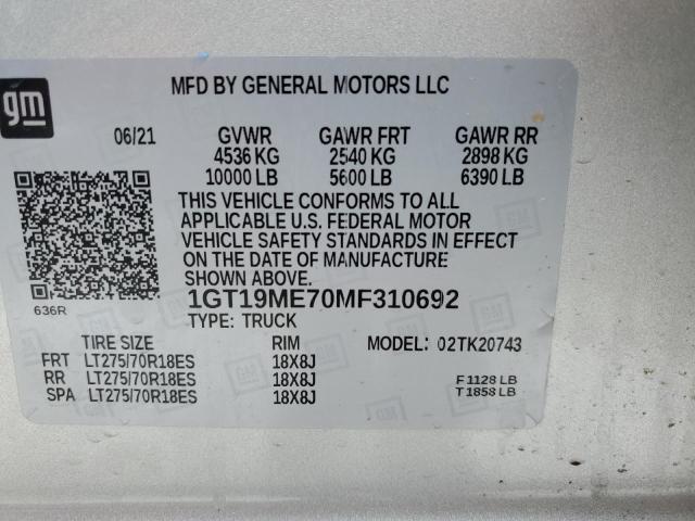1GT19ME70MF310692 GMC Sierra K2500 Sle