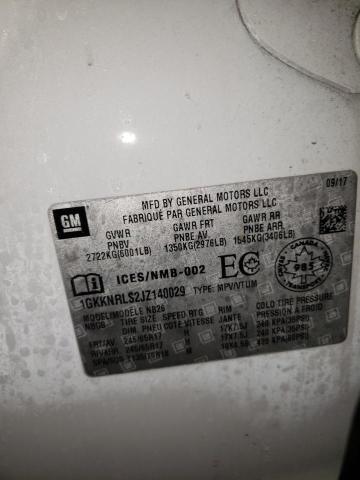 1GKKNRLS2JZ140029 GMC ACADIA SLE