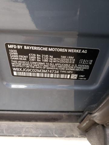 WBXJG9C02M3M74734 BMW X1 Xdrive28i
