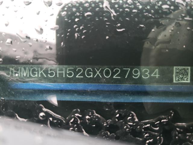 JHMGK5H52GX027934 Honda FIT LX