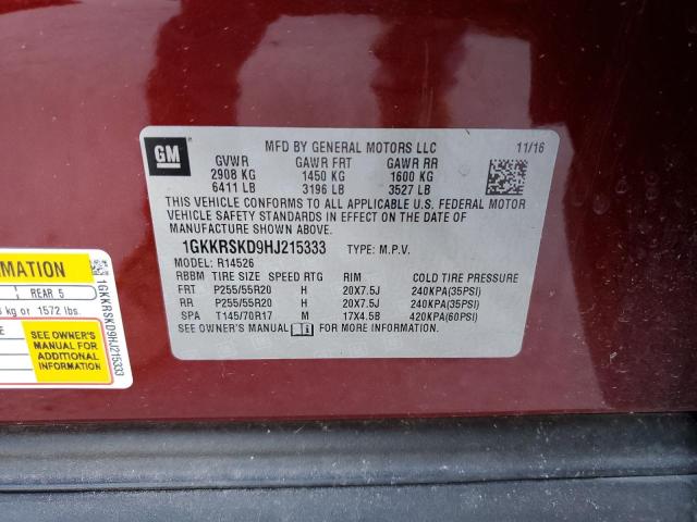 1GKKRSKD9HJ215333 GMC Acadia Limited Slt-2