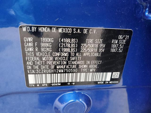 3CZRU6H12MM750590 Honda HR-V SPORT