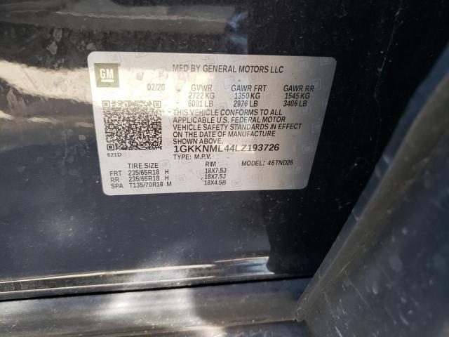 1GKKNML44LZ193726 GMC ACADIA SLT