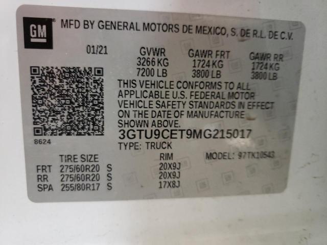 3GTU9CET9MG215017 GMC Sierra K1500 Elevation