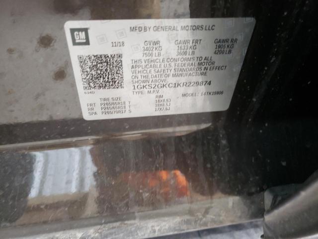 1GKS2GKC1KR229874 GMC Yukon Xl K1500 Slt