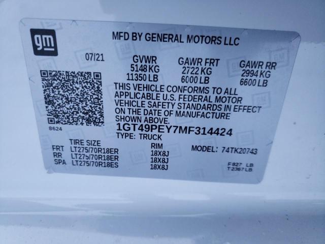 1GT49PEY7MF314424 GMC Sierra K2500 At4
