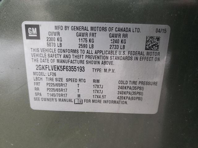 2GKFLVEK5F6355193 GMC Terrain Sle