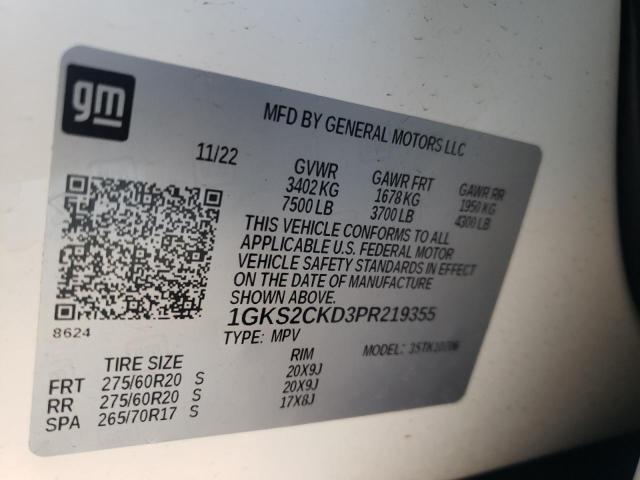 1GKS2CKD3PR219355 GMC Yukon At4