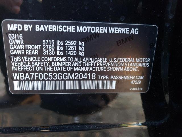 WBA7F0C53GGM20418 BMW 750 I