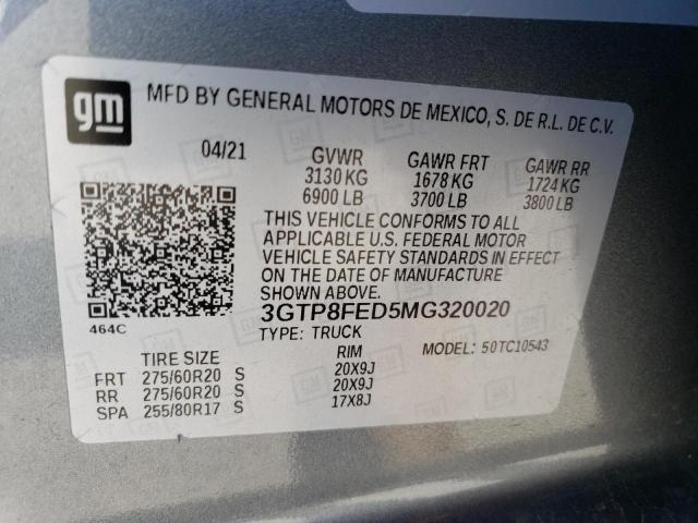 3GTP8FED5MG320020 GMC Sierra C1500 Denali