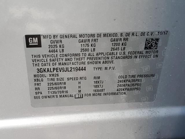 3GKALPEV9JL219444 GMC Terrain Slt