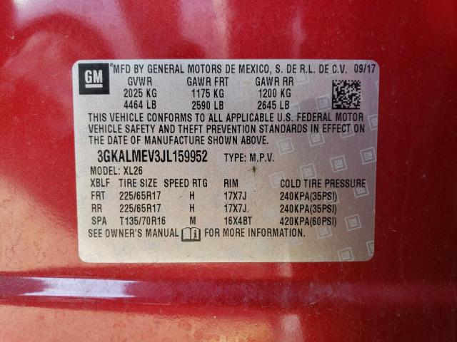 3GKALMEV3JL159952 GMC Terrain Sle