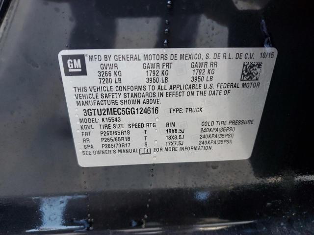 3GTU2MEC5GG124616 GMC Sierra K1500 Sle