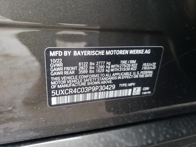 5UXCR4C03P9P30429 BMW X5 Sdrive 40i