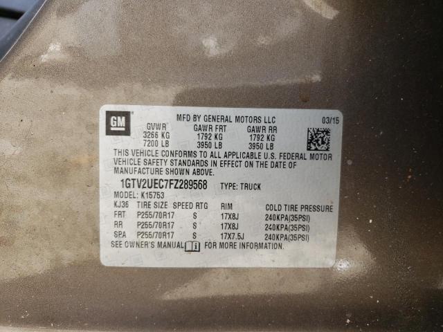 1GTV2UEC7FZ289568 GMC Sierra K1500 Sle