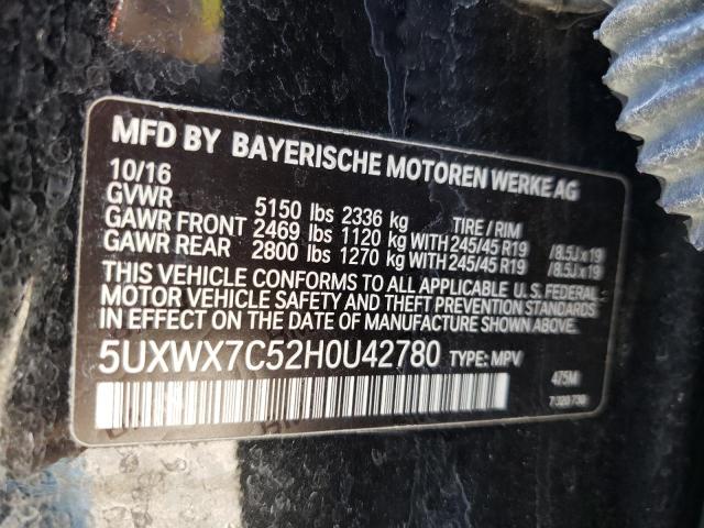 5UXWX7C52H0U42780 BMW X3 Xdrive35i
