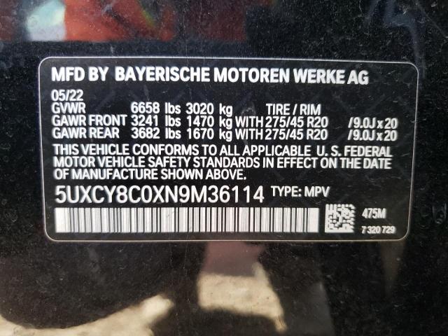 5UXCY8C0XN9M36114 BMW X6 M50i