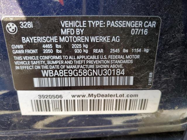 WBA8E9G58GNU30184 BMW 328 I Sulev