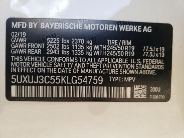5UXUJ3C55KLG54759 BMW X4 Xdrive30i