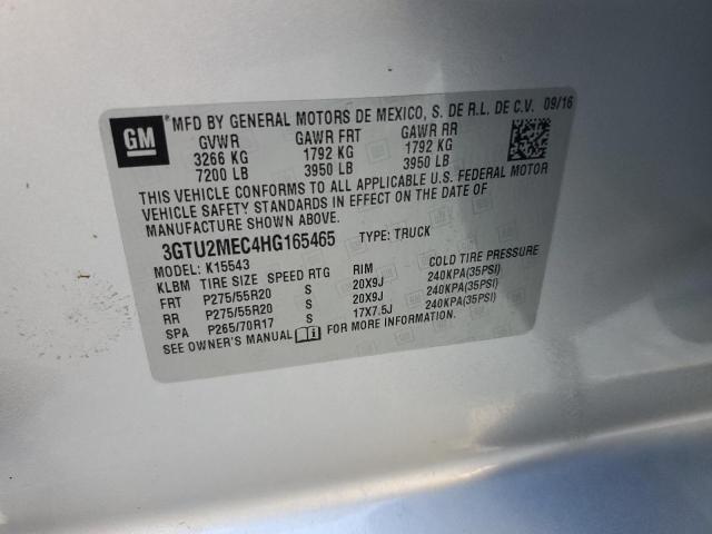 3GTU2MEC4HG165465 GMC Sierra K1500 Sle