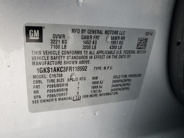 1GKS1AKC3FR118992 GMC YUKON SLE