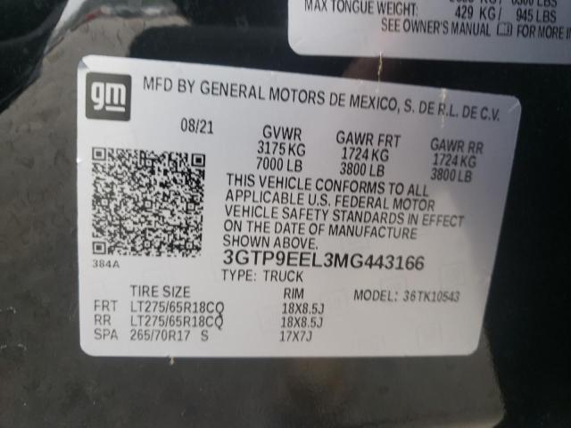 3GTP9EEL3MG443166 GMC Sierra K1500 At4