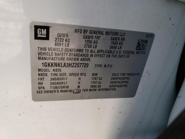 1GKKNKLA3HZ207729 GMC ACADIA SLE