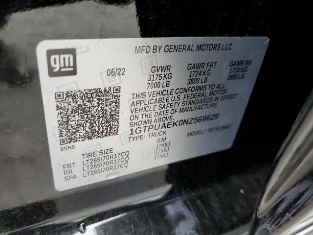 1GTPUAEK0NZ569629 GMC Sierra K1500