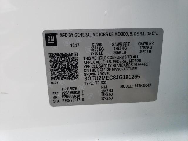 3GTU2MEC8JG191265 GMC Sierra K1500 Sle