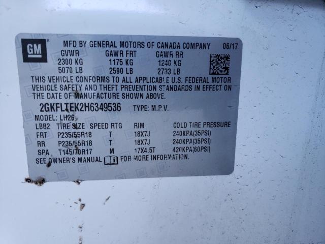 2GKFLTEK2H6349536 GMC Terrain Sle