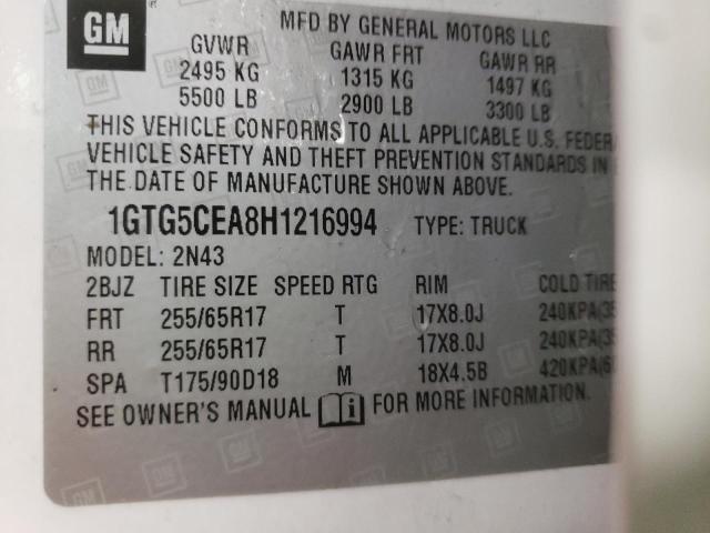 1GTG5CEA8H1216994 GMC CANYON SLE